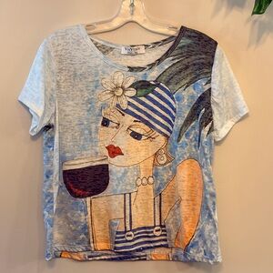 VIA VITALE Italian Art Deco Graphic Tee
